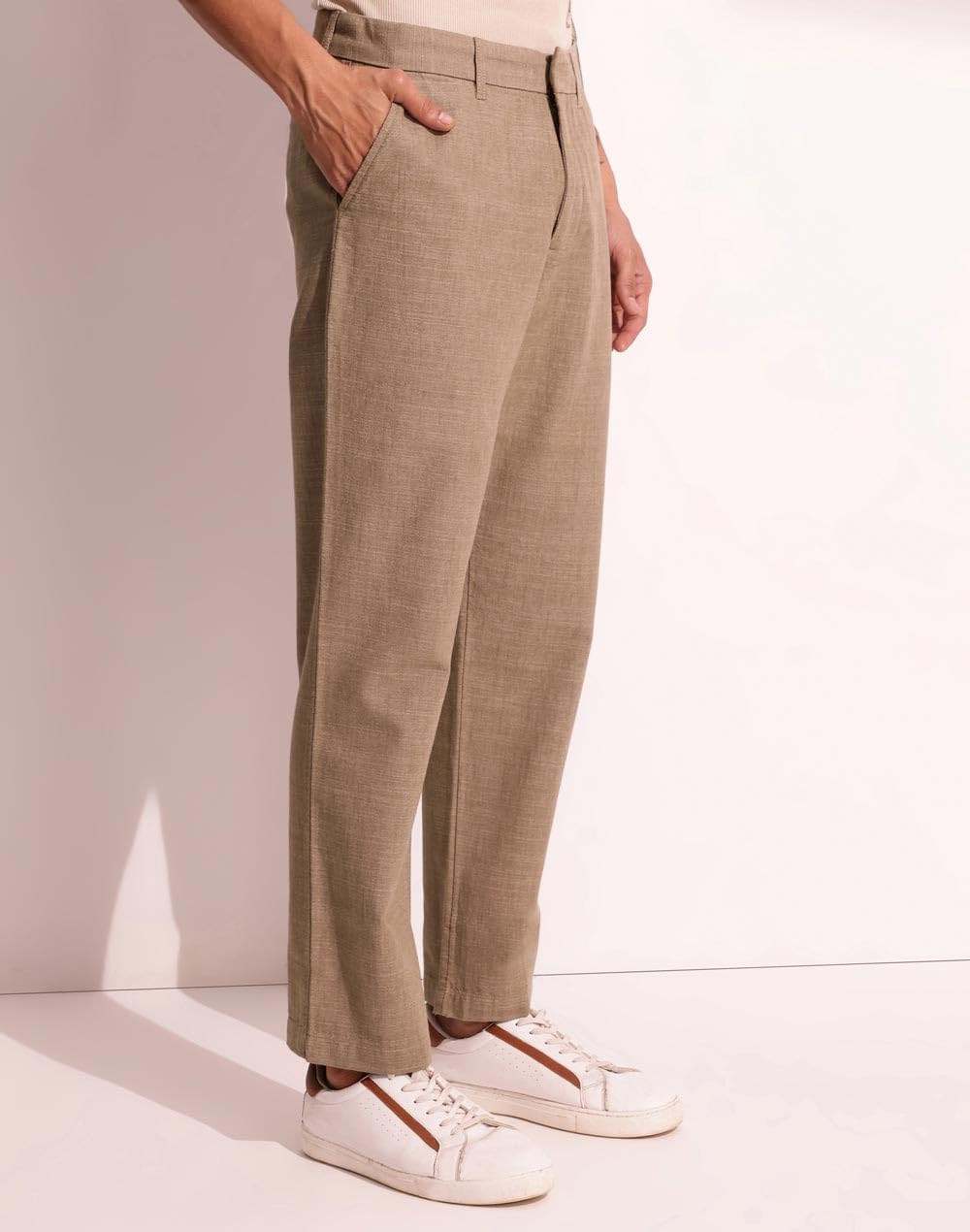 Fabindia MenS Straight Trousers (1039589Khaki_Khaki