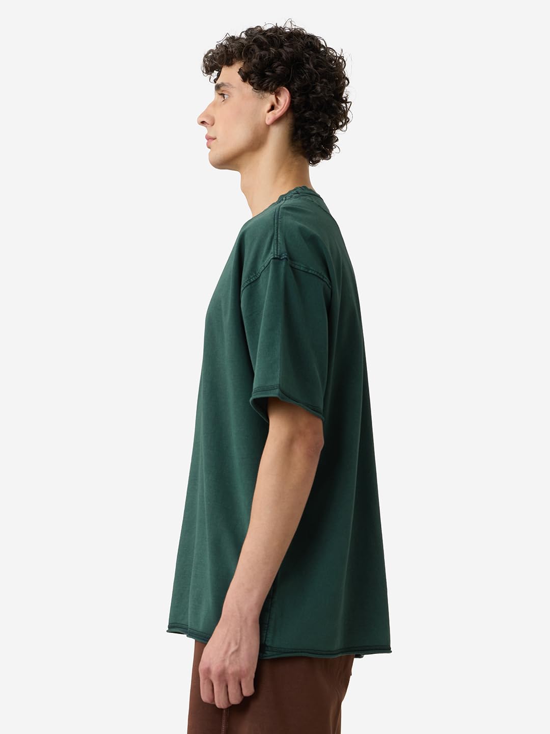 The Souled Store Mr. Souls Men and Boys Short Sleeves Round Neck Green Embroidered Cotton Oversized T-Shirts