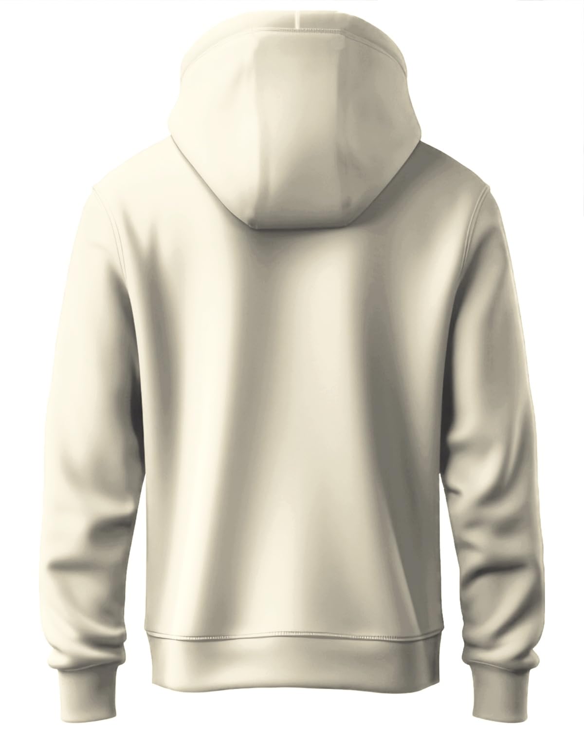 ADRO Mens Cotton Neck Hooded Sweatshirt (H24-PLN-WS_White Sand