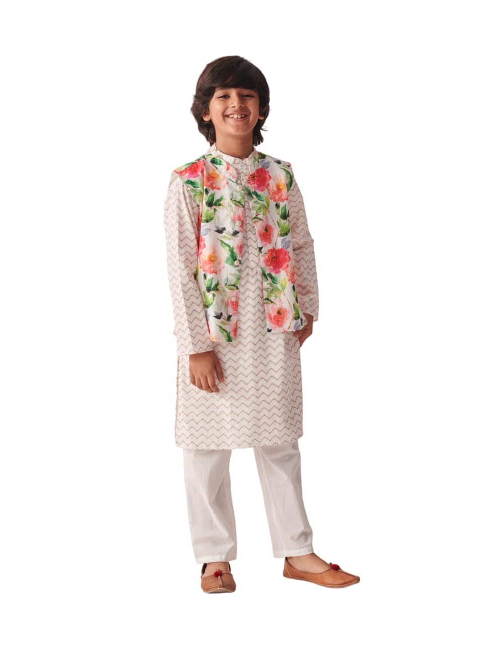 Pspeaches Boys Printed Regular Kurta With Pyjamas (10-12Years)
