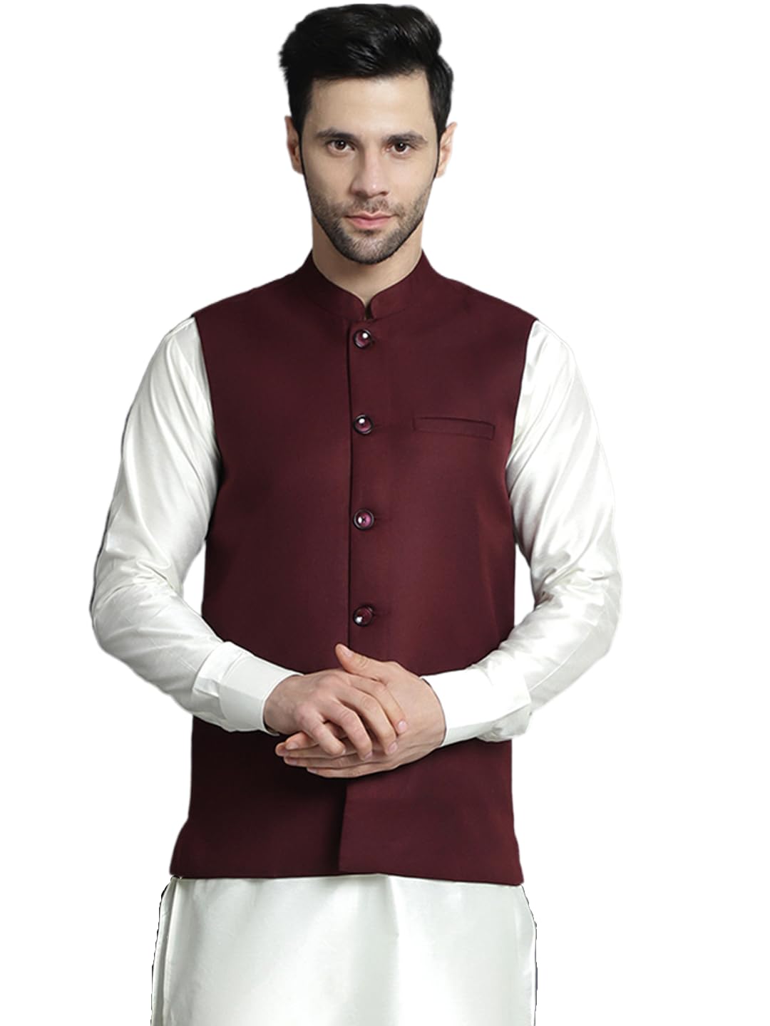 Jompers Mens Solid Nehru Jacket