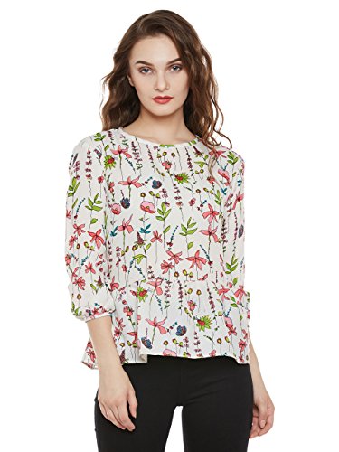 Miss Chase WomenS Multicolored Floral Print Peplum Top(Mcs17Tp08-53-172-03_Multicoloured- White Base_Small)