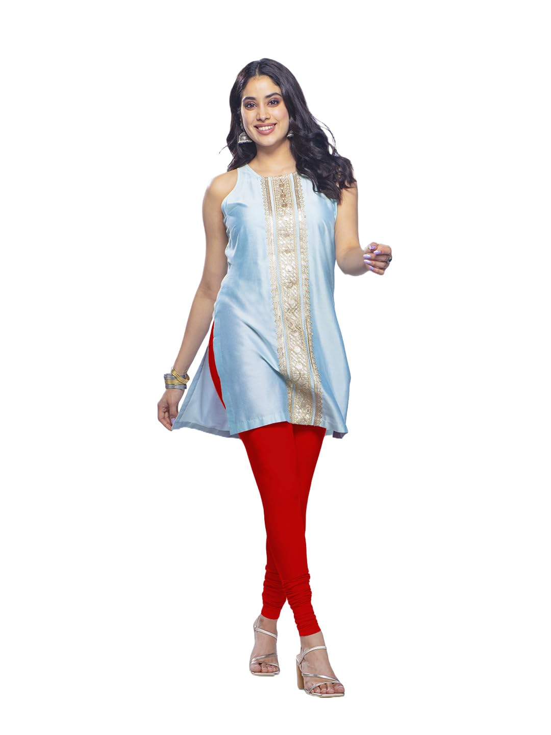 Lyra Premium Viscose Full Length Churidar Leggings For Women Red