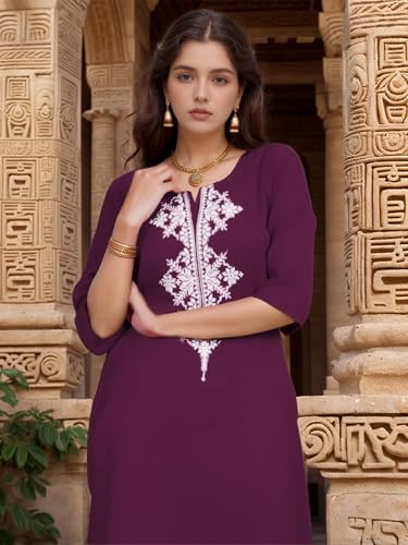 Shienzy Womens Cotton Blend Emroidered Kurta Pant Set | Ethnic Wear For Festive & Casual | Stylish Straight Fit | Elegant Indian