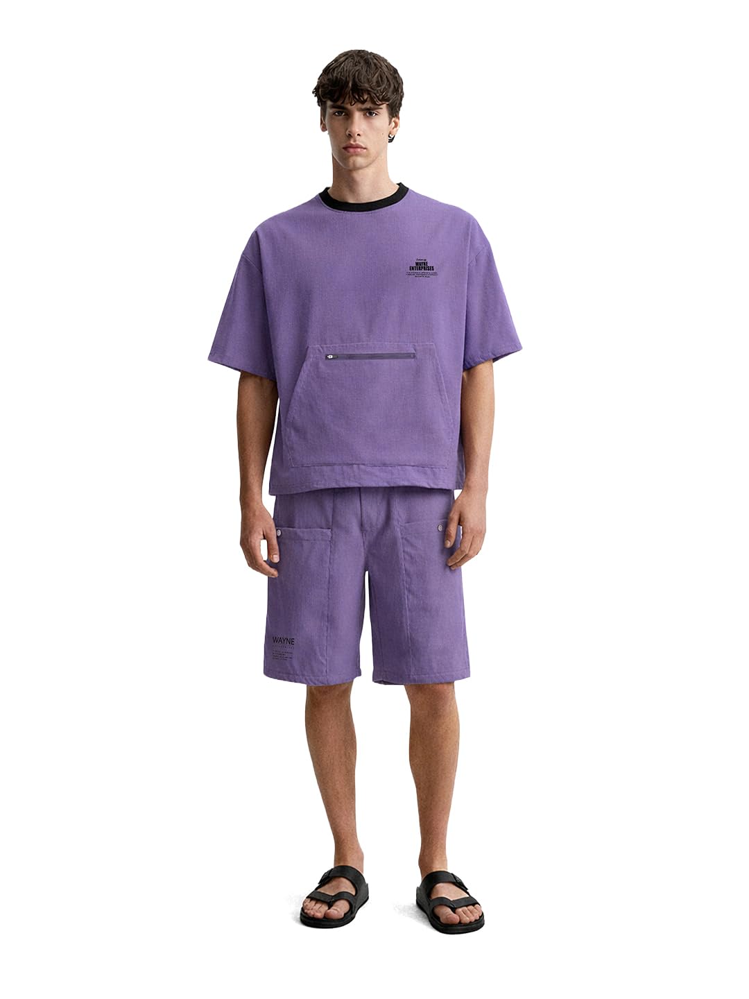 The Indian Garage Co Mens Relaxed Fit Solid Stretchable Crew Neck and Co Ord Set Sweater