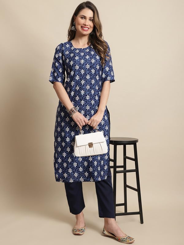 Pinkmint Crepe Casual Style Women Kurta With Pant Fancy Printed Kurti For Women Trendy Kurti Ll (Pack Of 2)