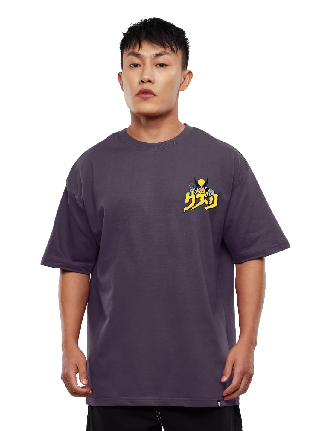 The Souled Store Official Wolverine: Weapon X Mens and Boys Oversized fit Graphic Printed Half Sleeve Cotton Purple Color Oversi