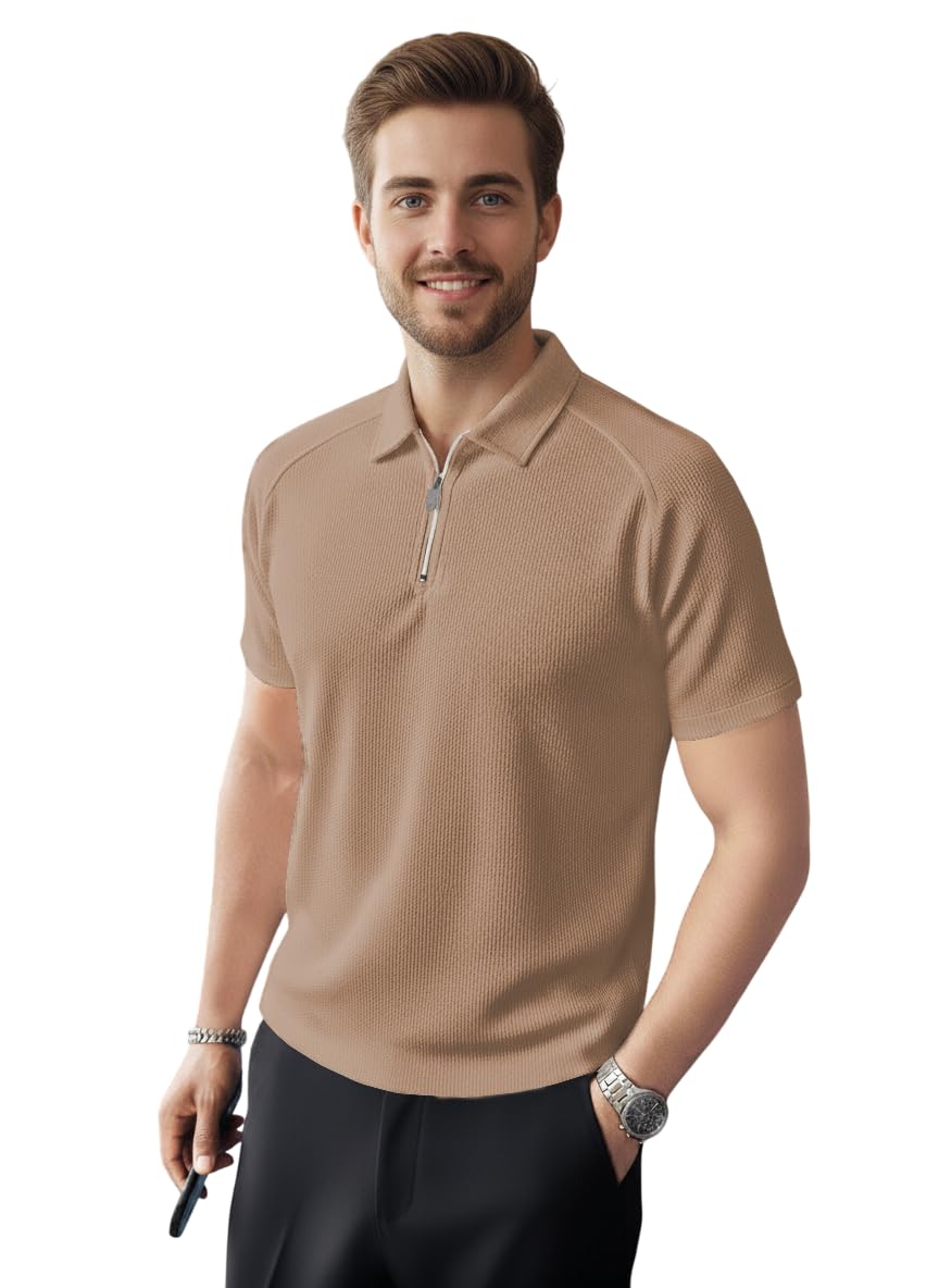 Greciilooks Regular Fit T-Shirt For Men (Gl-M.T Mt1230_Beige