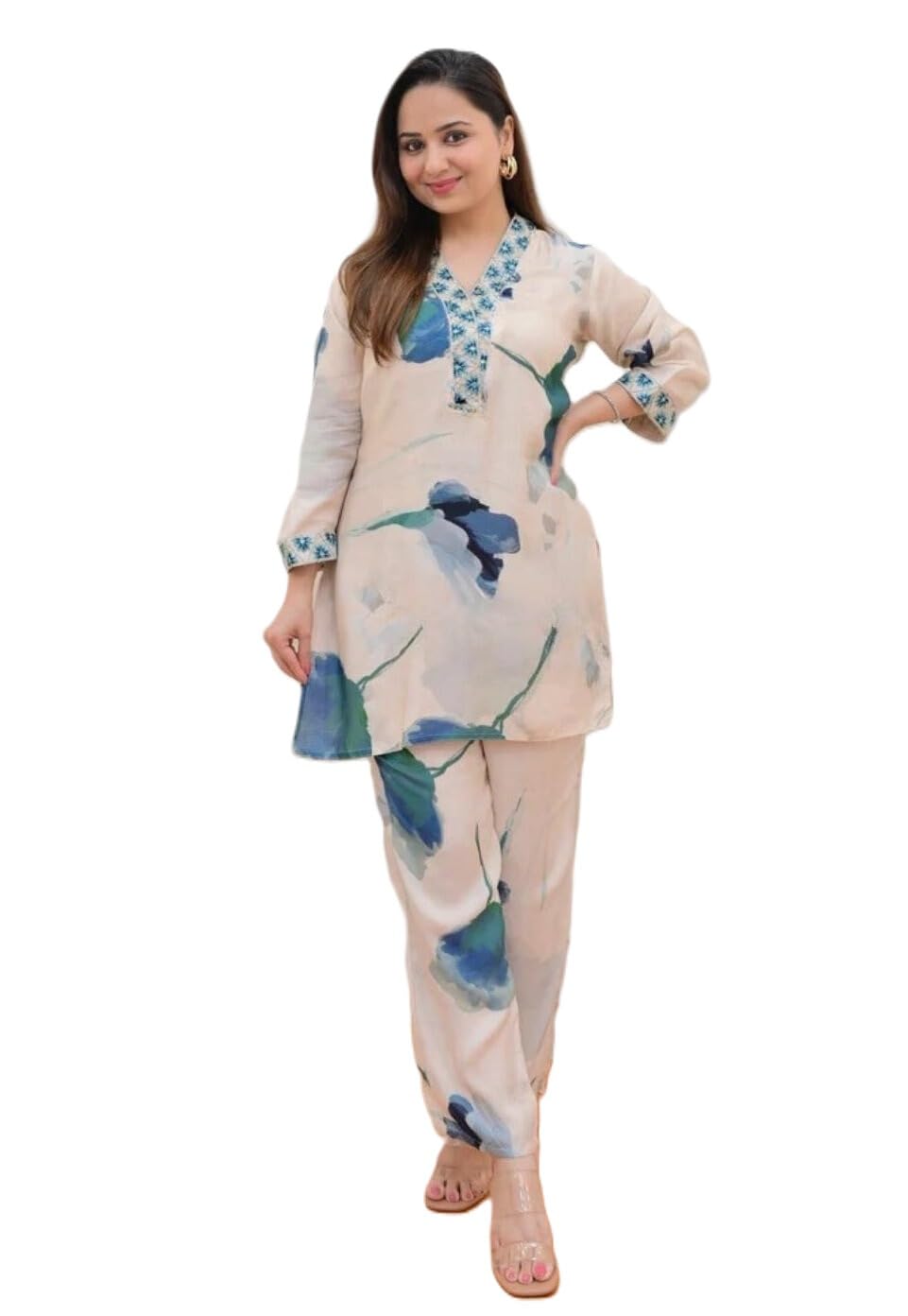 Dhruvi Trendz Rayon WomenS Casual Regular Pajama Set (Dt-W1817&Tr874_Off White_3Xl)