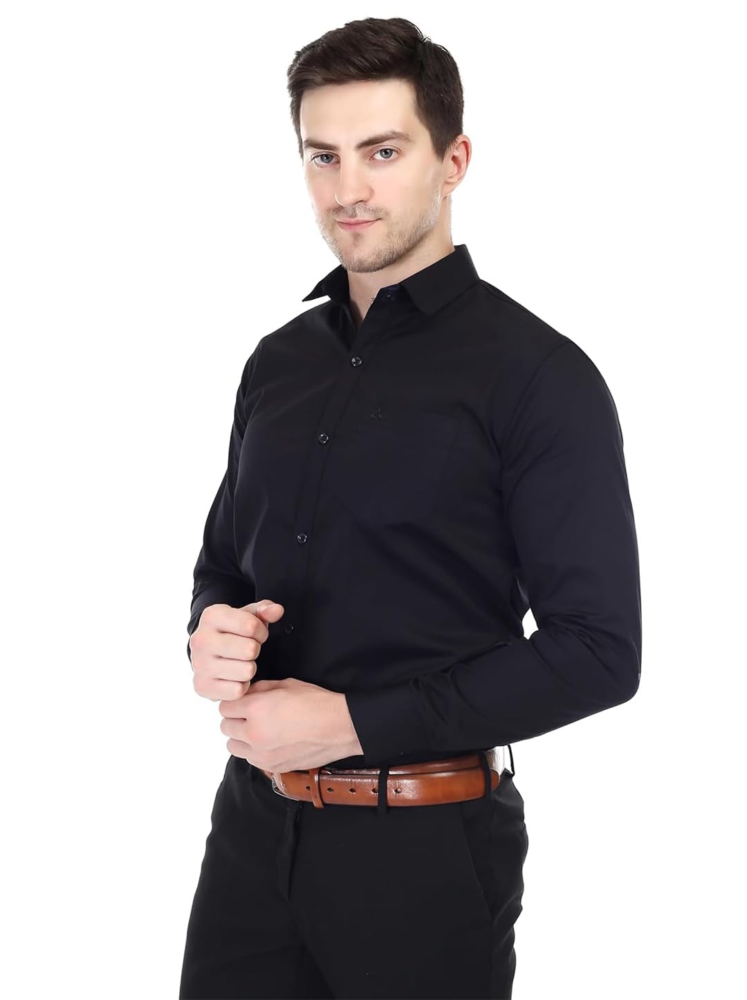 Xjarvis Ozark Cotton Solid Slim Fit Casual Shirt For Men With Pocket & Long Sleeve Button Down Shirt Collared Casual Formal Shir