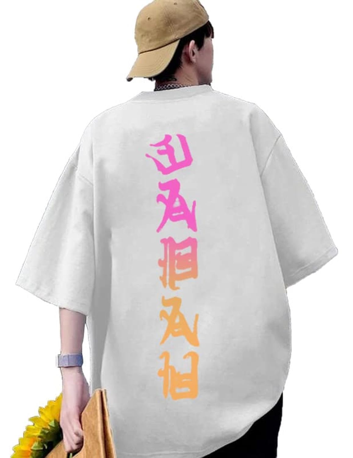Rigo Printed Oversized T-Shirts for Men | Drop Shoulder T-Shirt for Men White