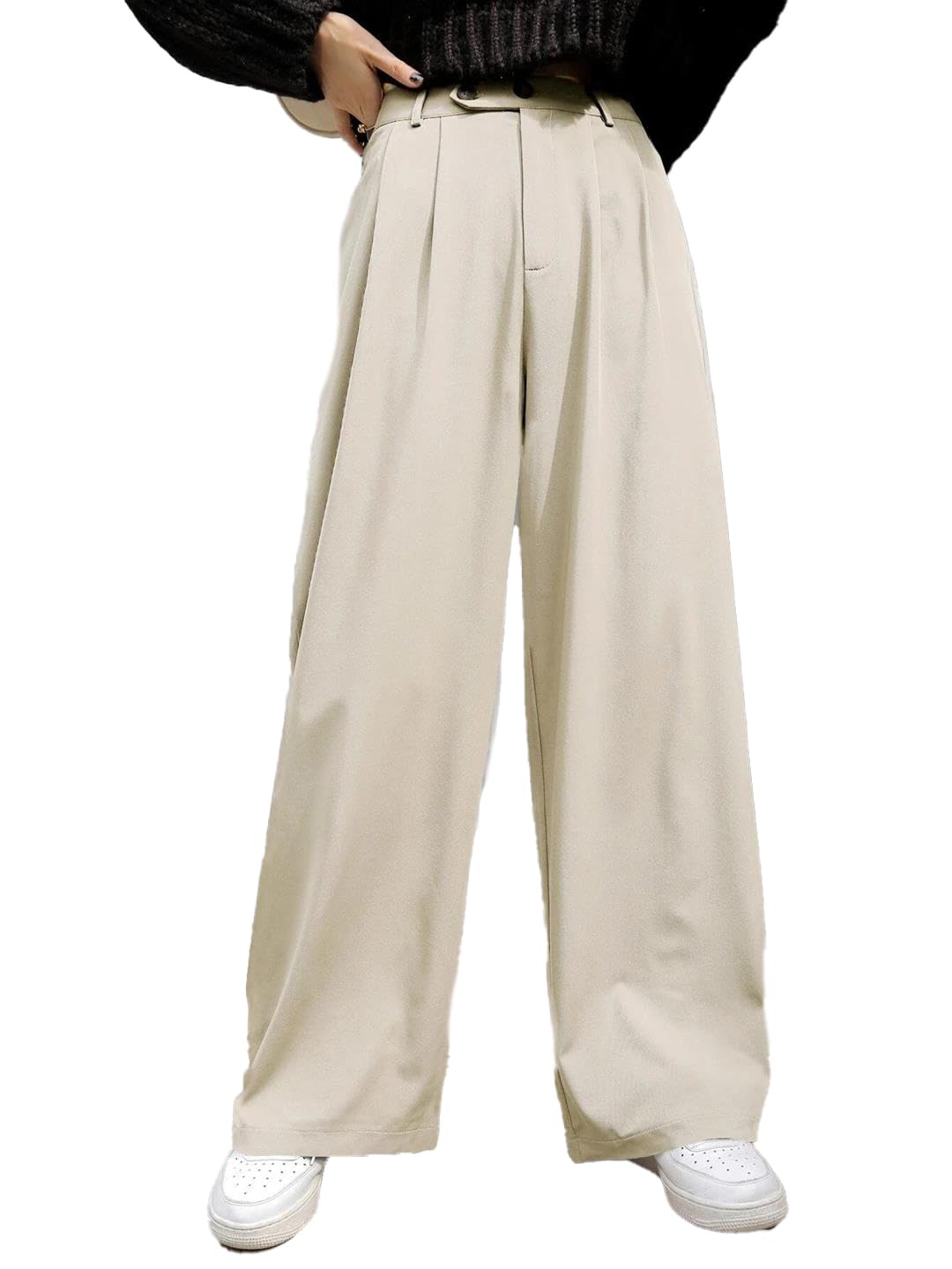 Kotty Womens Cotton Blend Straight Fit Solid Trousers