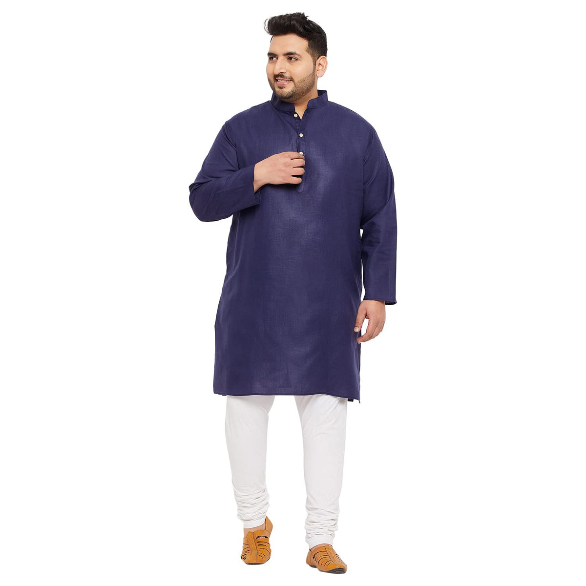 Bigbanana Plus Size MenS Regular Fit Kurta (Ullas-Navy,Navy Blue,6Xl)