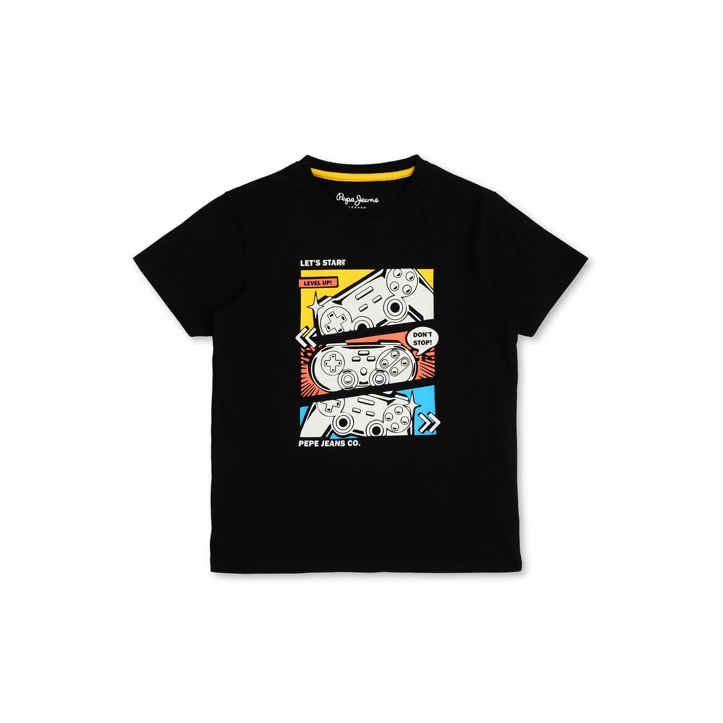 Pepe Jeans BoyS Cartoon Regular Fit T-Shirt (Pb503892_Black