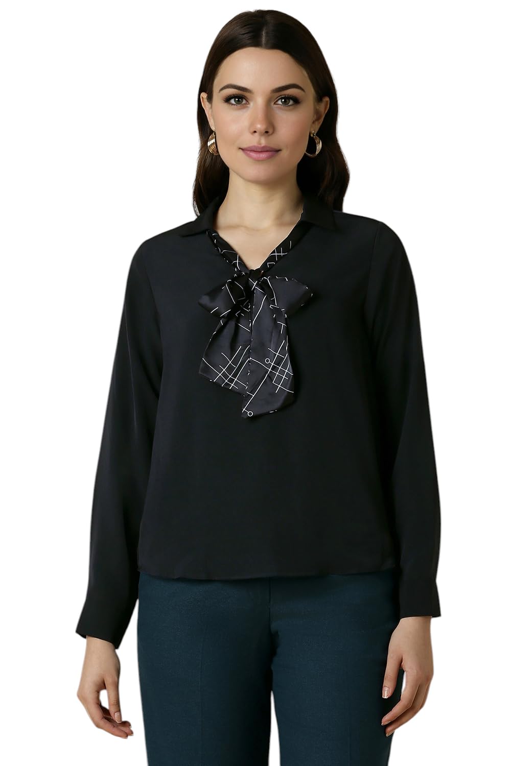 Allen Solly Women Regular Fit Printed Full Sleeve T-Shirt