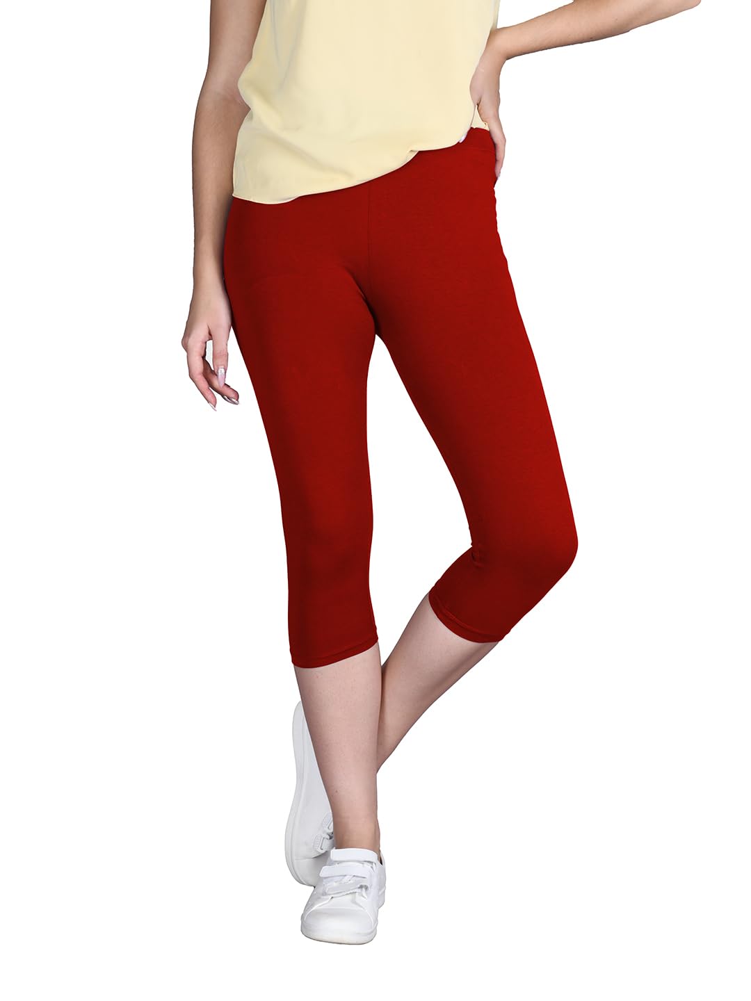 Lyra Women Solid Premium Cotton Capri