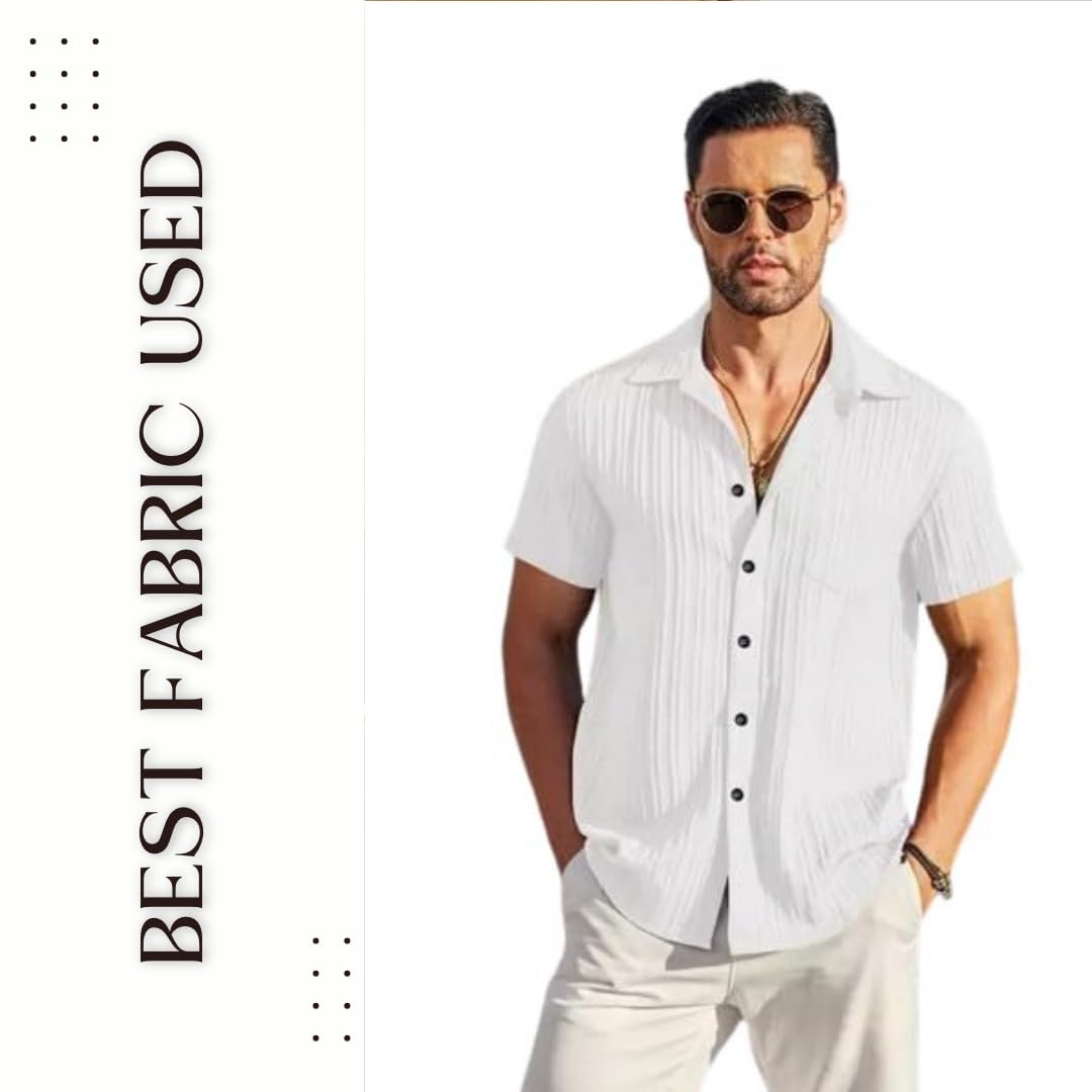 Funky Rich Funkyrich Textured Popcorn Shirts For Men || Casual Shirt For Men || Shirt For Men|| Men Stylish Half Sleeve Shirt ||