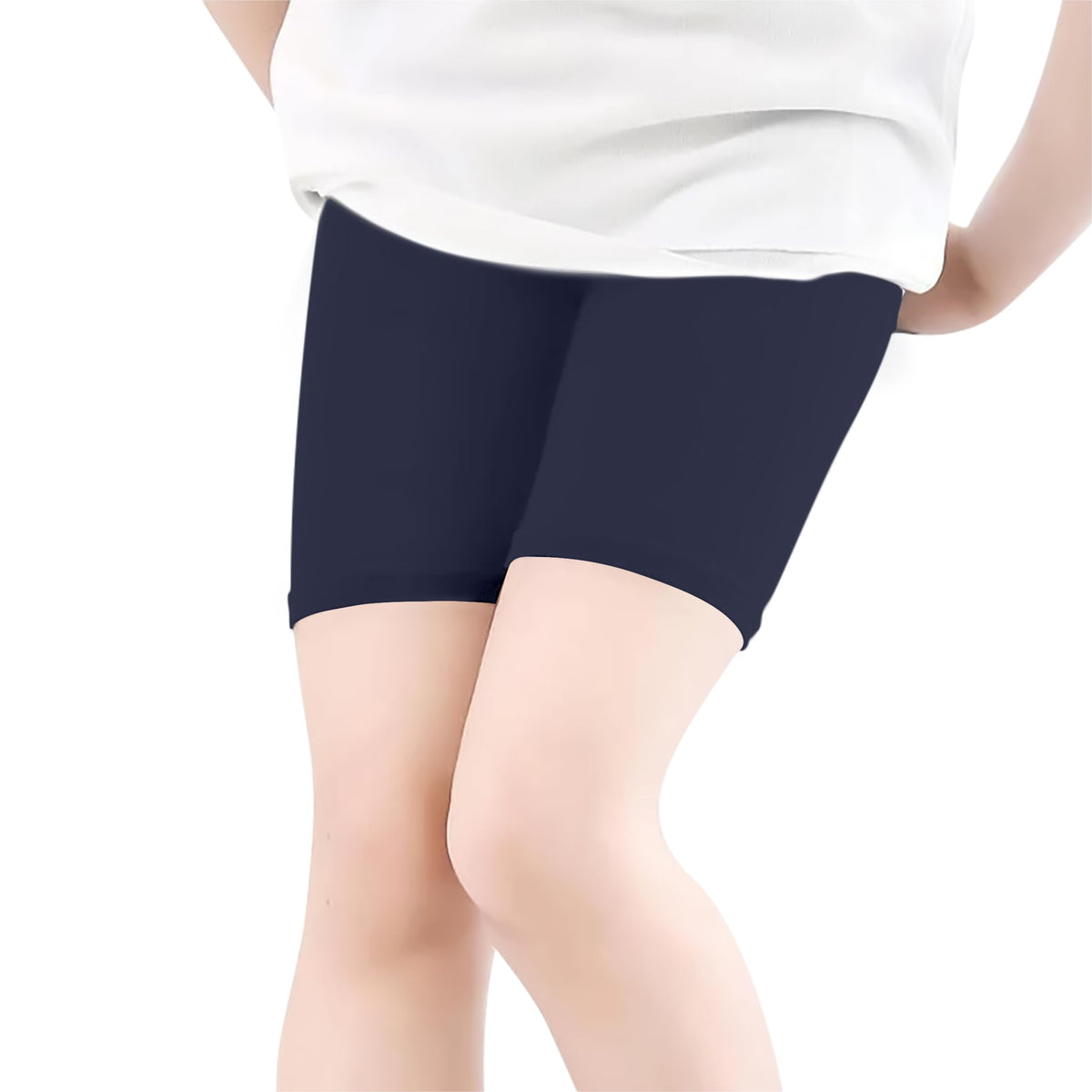 Kyda Kids Anti Bacterial Under Skirt Shorts For Girls - Under Dress Uniform Shorts & Stretchable Shorties Tights For Girls Navy