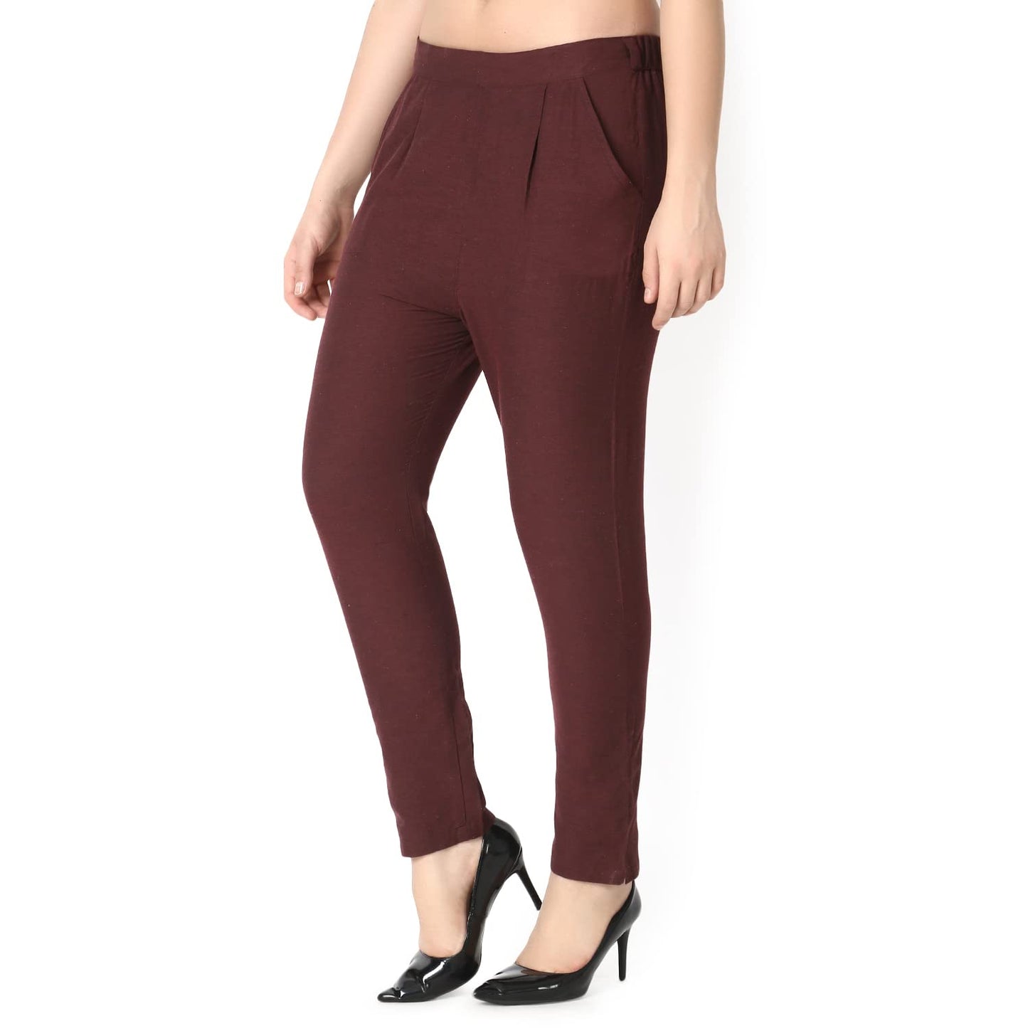 GRECIILOOKS Women's Straight Fit High Rise Straight High-Waisted Pants | Korean Trousers