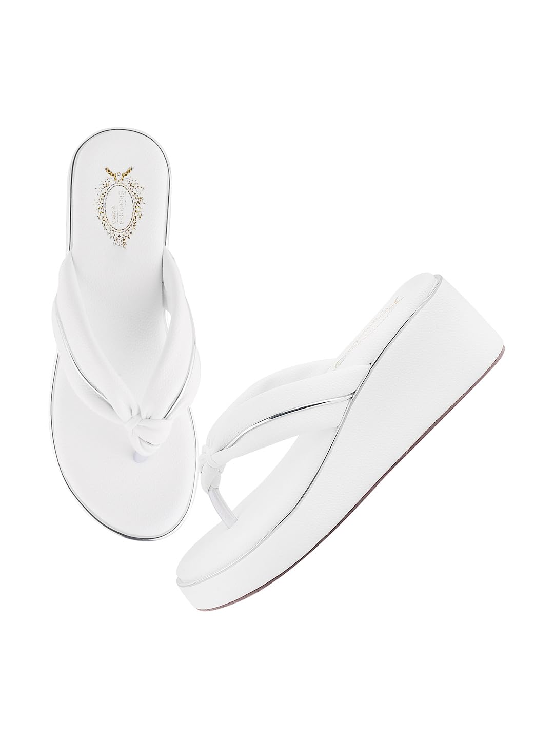 Shoetopia White Wedges Sandal For Women & Girls Criss-Cross Strap Design Stylish Comfortable, Durable Heels Perfect For Casual