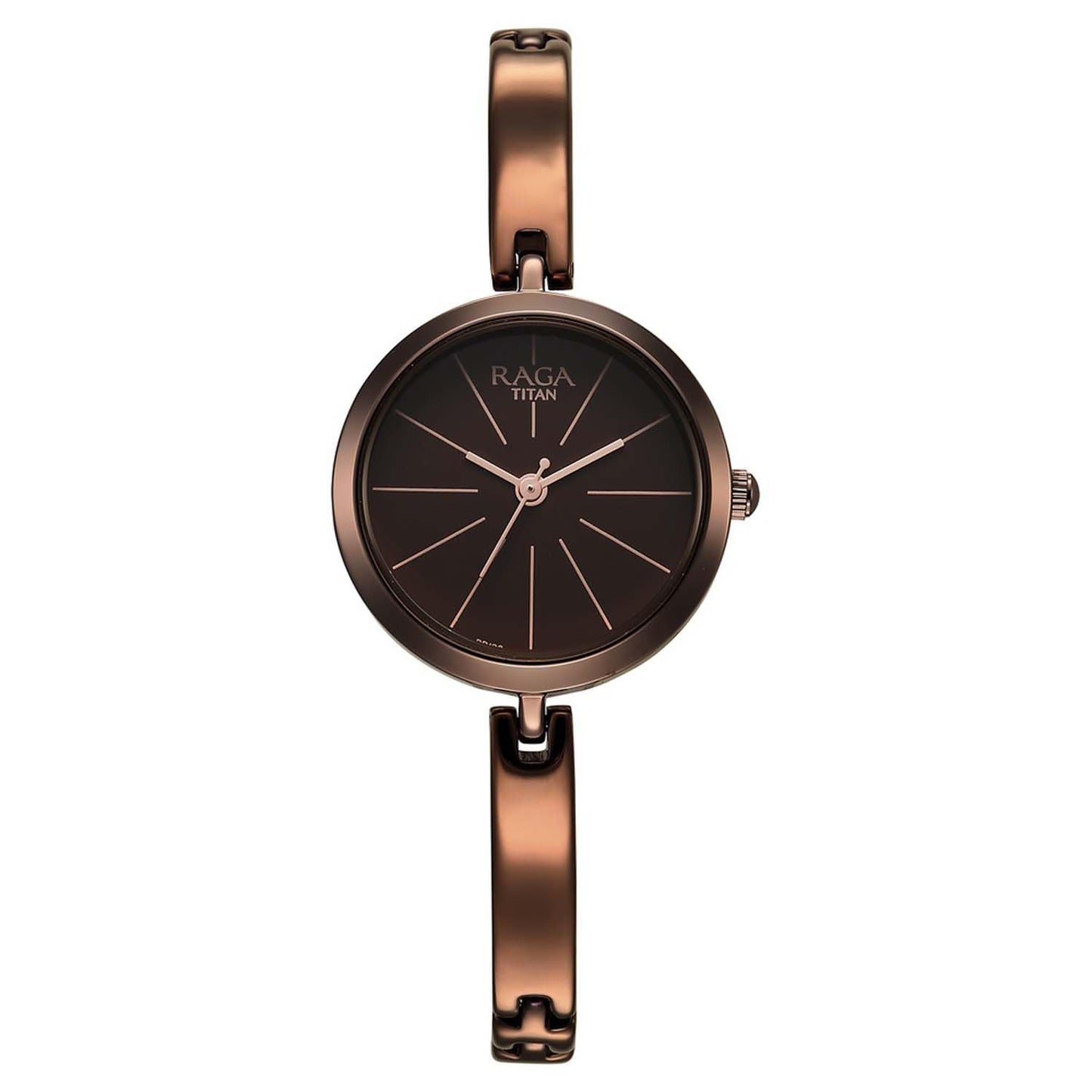 Titan Raga Viva Quartz Analog Brown Dial Brown Metal Strap Watch For Women-Ns2606Qm03