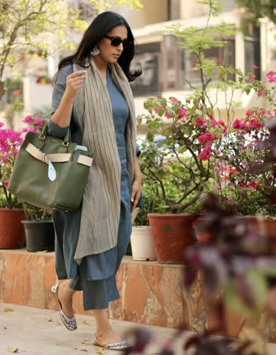 ANNI DESIGNER Women's Kurta Set with Pants & Dupatta, Grey, Size 46, Model Raja Saab Grey-VKS01