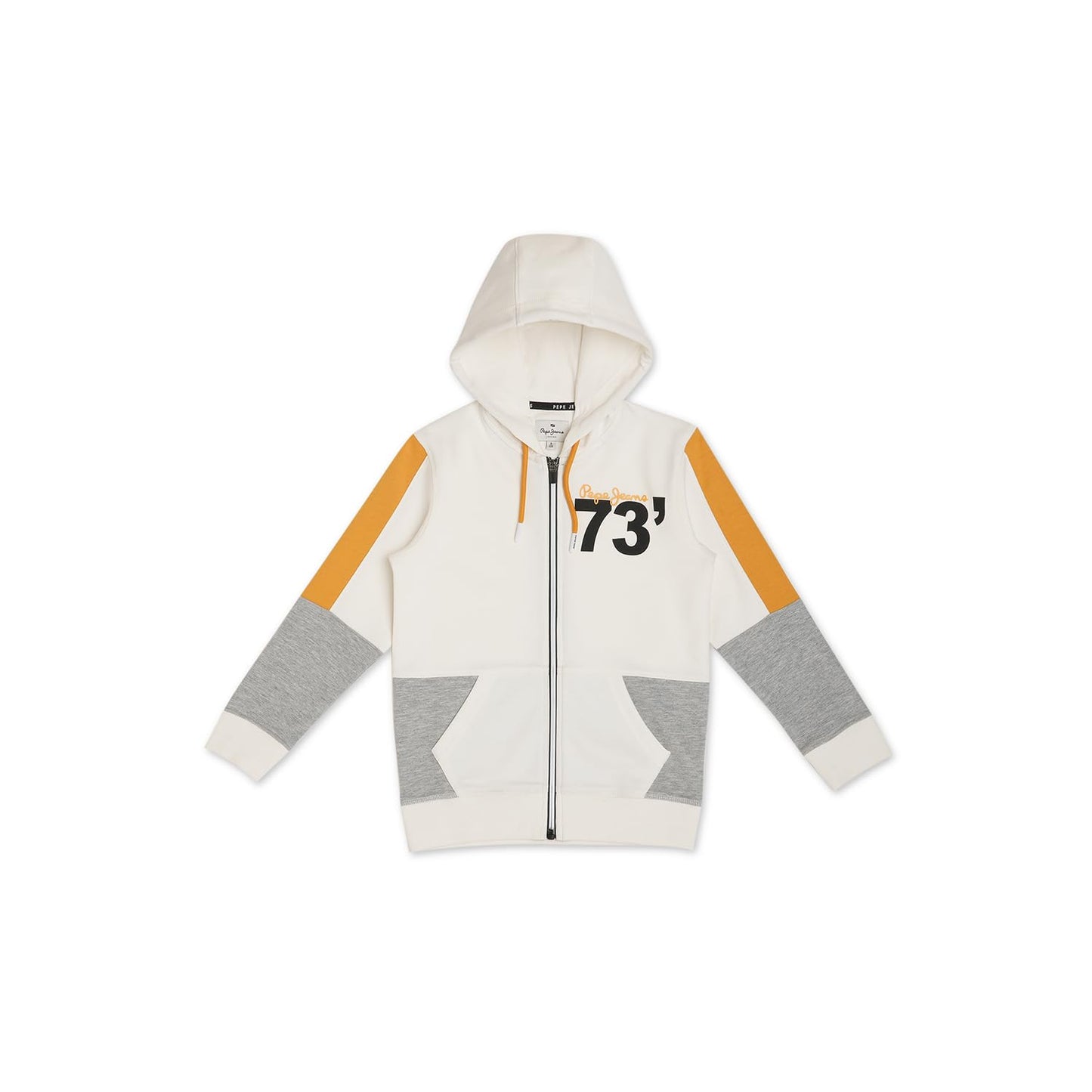 Pepe Jeans BoyS Cotton Hooded Neck Sweatshirt (Pb581598_Rugby Yellow_White