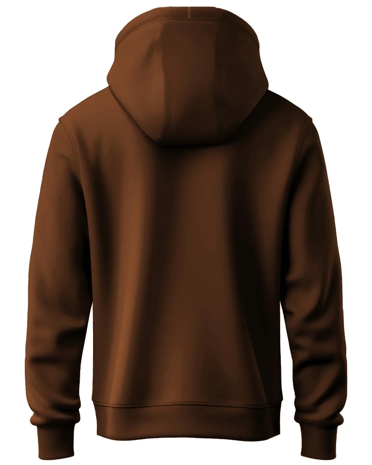 ADRO Men's Cotton Neck Hooded Regular Fit Sweatshirt (H24-PLN-BR_Downtown Brown_Medium)