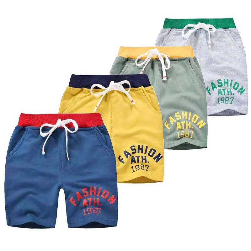 Kyda Kids Cotton Printed Regular Fit Shorts For Boys (Pack Of 4) Multicolour