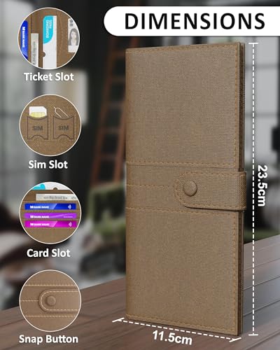 Fedus Leather Premium Long Currency Holder,Passport Holder For Unisex, Wallet With Card Holder,Id Card,Ticket,Currency,Boarding