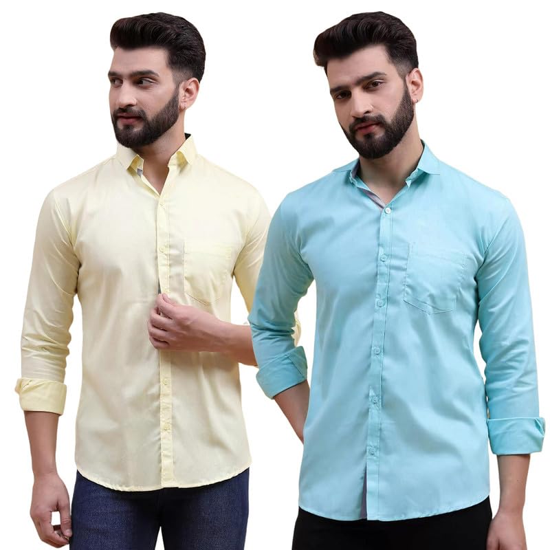 Tee Projekt Solid Shirt for Mens ||Casual Shirt for Men||Full Sleeve Spread Collar Shirt for Men||Solid Shirt for Mens|| Pack