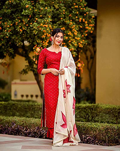 GoSriKi Women's Raspberry Handpainted Suit Set