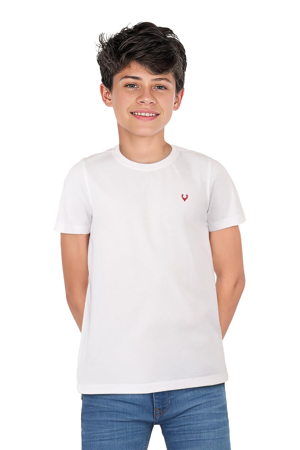 Allen Solly Boys Solid Casual Cotton Crew Neck T-Shirt