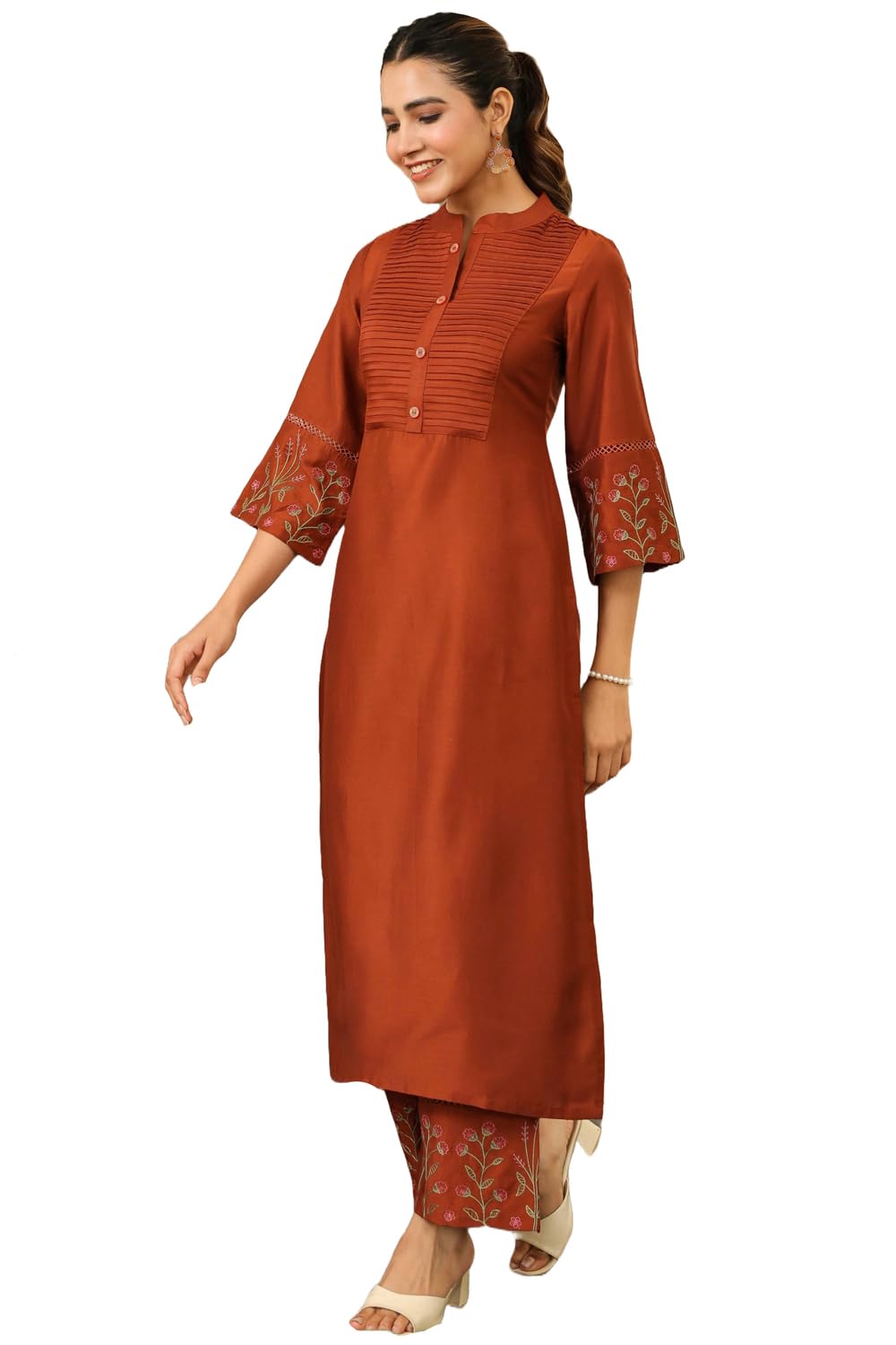 ANNI DESIGNER Womens Rayon Viscose Embroidery Straight Kurta with Palazzo (MAYLI MAROON-VKS02_XXL_Maroon_XX-Large)