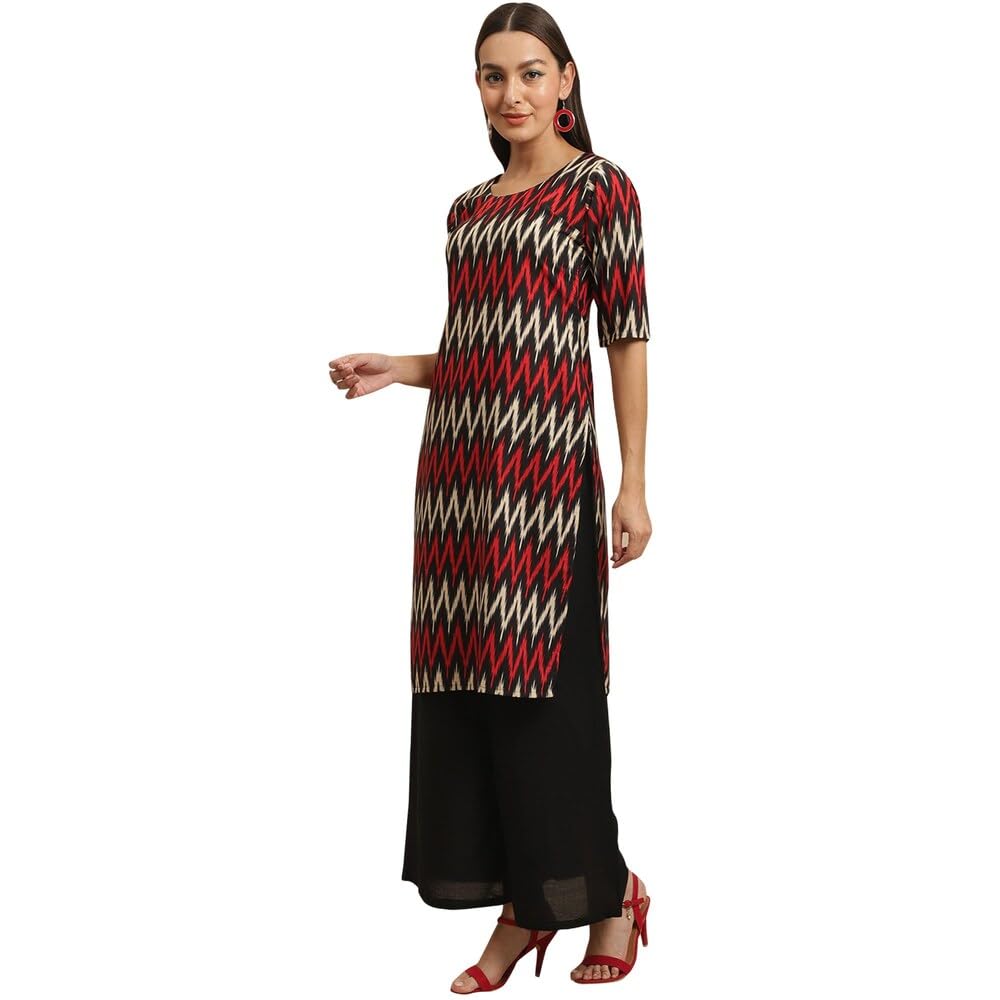 Patlani WomenS A-Line-Crepe Kurti. Red