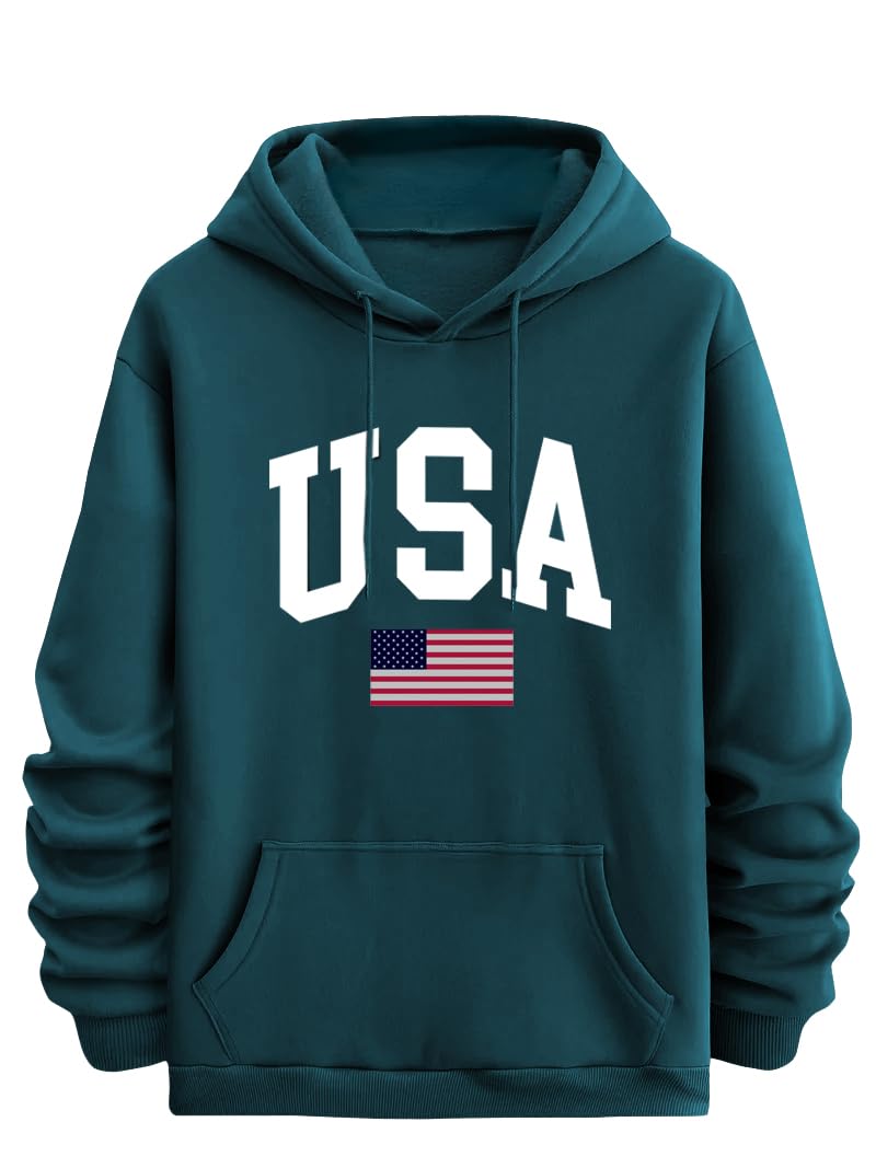 TagasMens Hoodie with USA Print, Kangaroo Pocket and Drawstring Detail || Sweatshirt for Mens || Men Hoodies || hoodis||(MH-801
