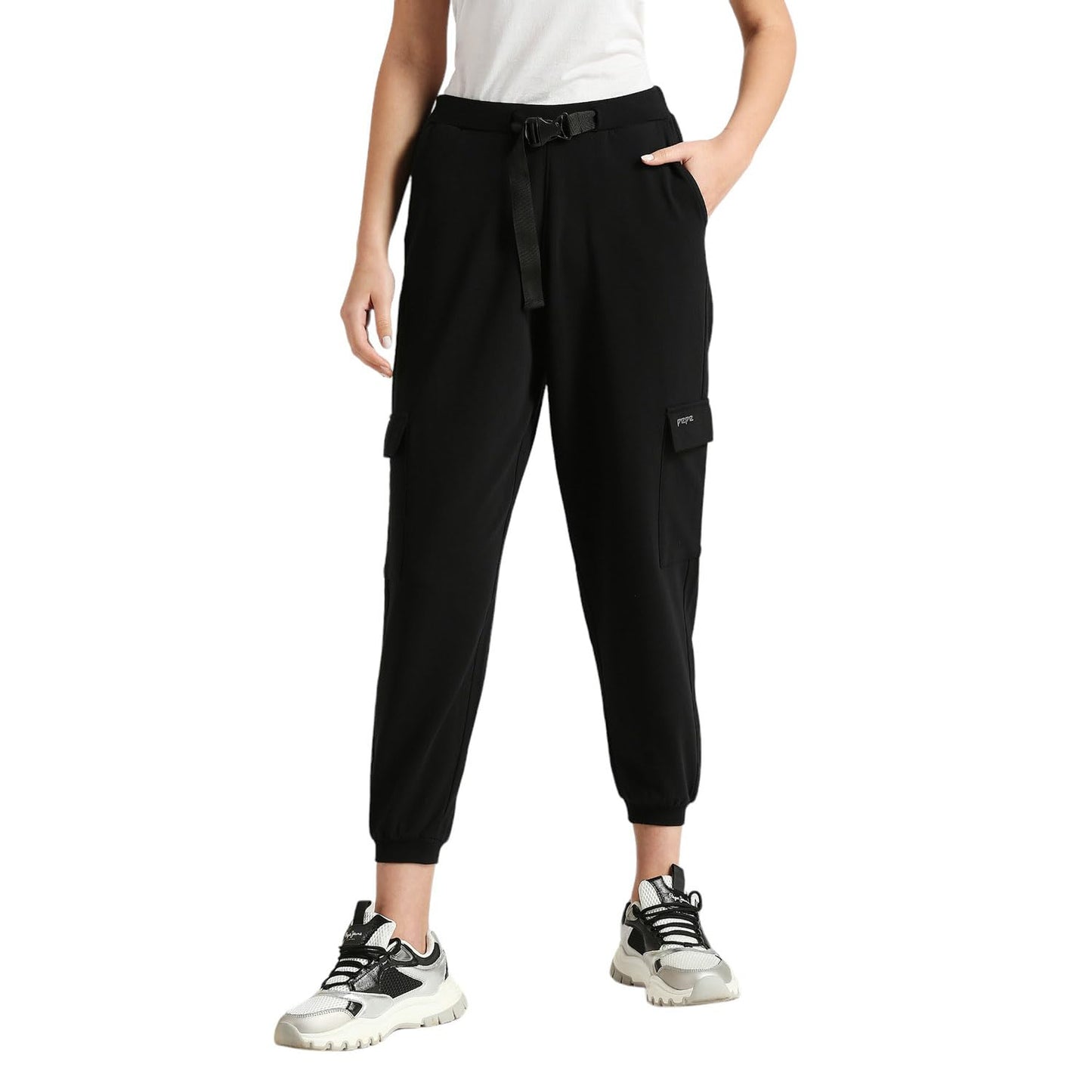 Pepe Jeans WomenS Relaxed Track Pants (Pl211793_Black