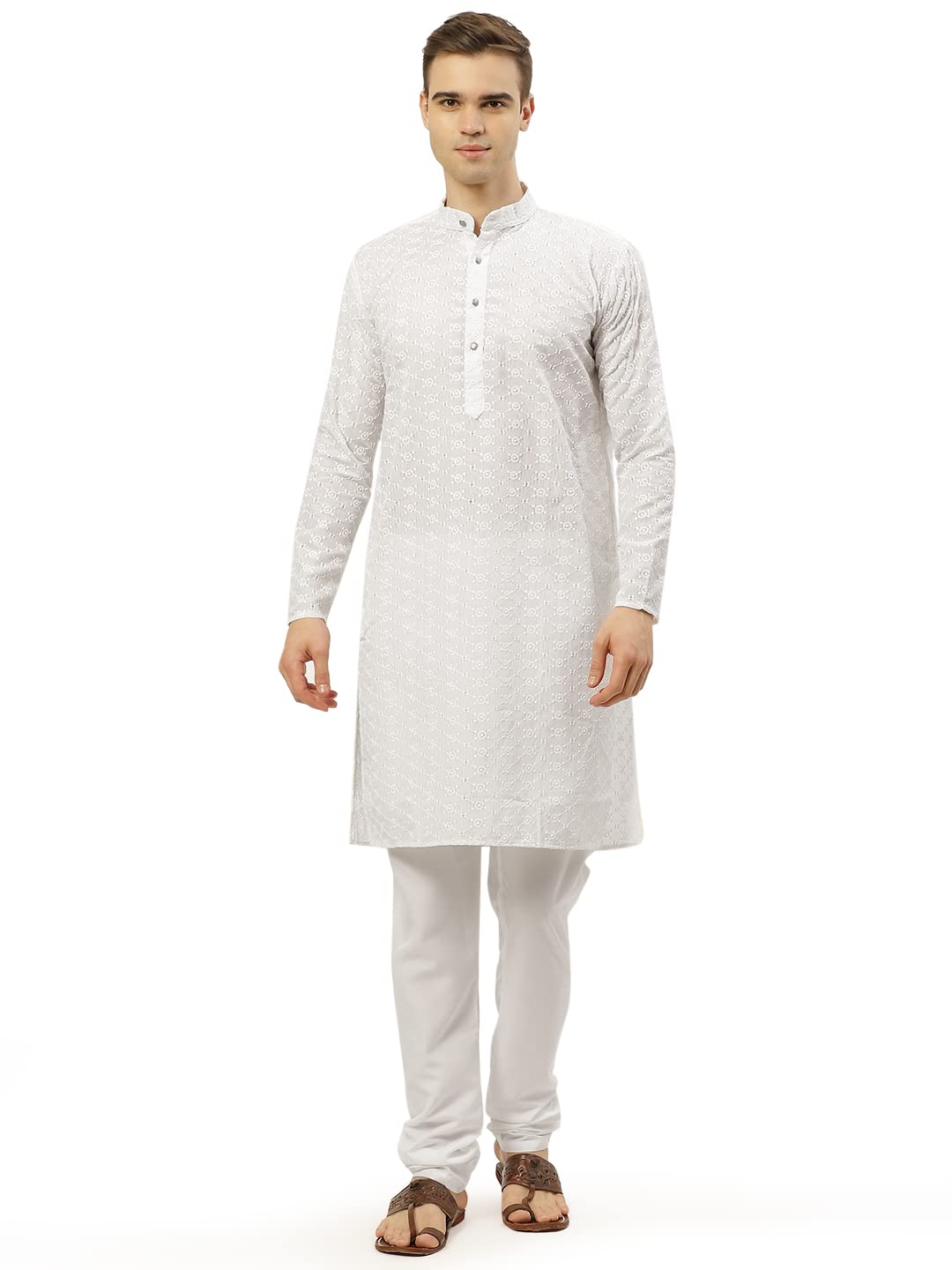 Jompers Mens Embroidered Straight Kurta Pyjama Set