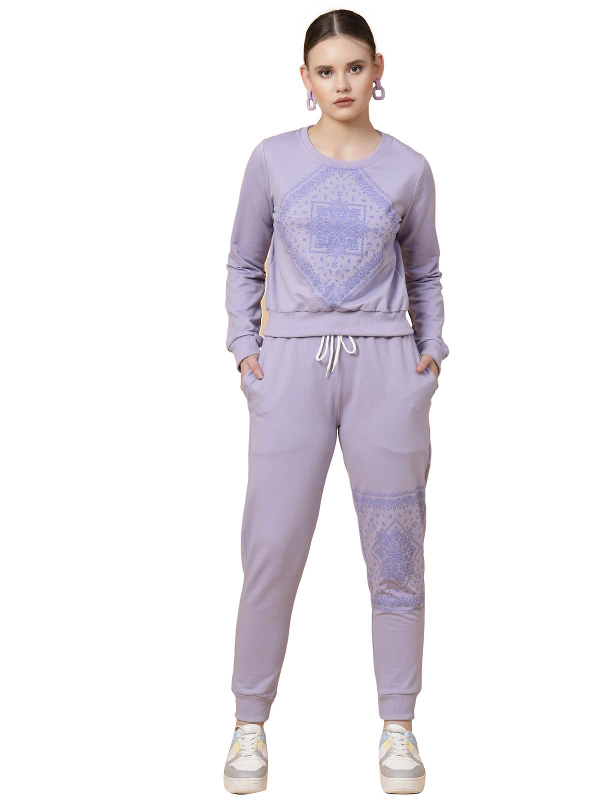 Rigo Long Sleeves Printed Track Suit For Women | Round Neck Tracksuit For Women | Suitable for Yoga, Jogging & Gym | Workout Clo