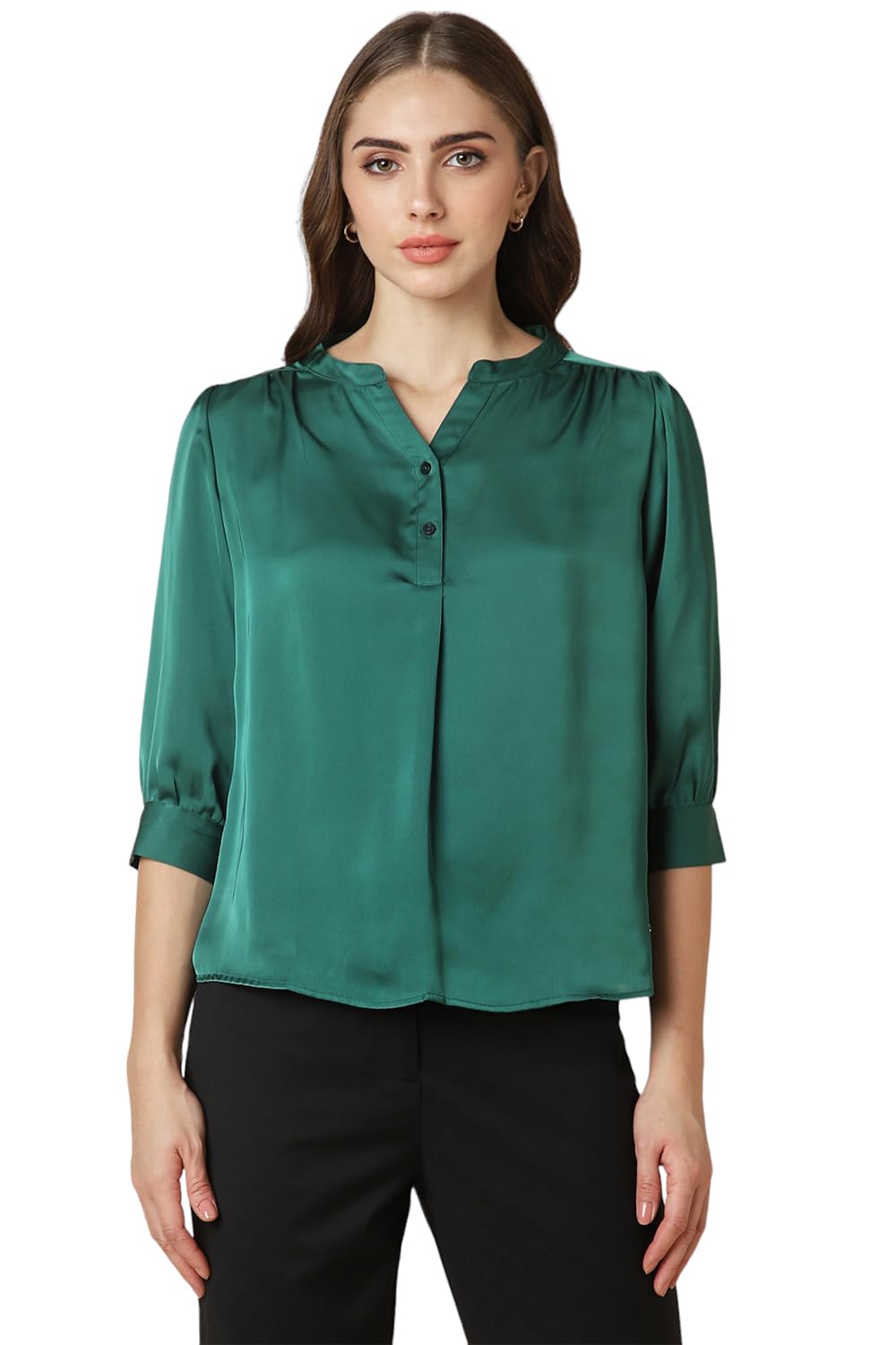 Allen Solly Women Regular Fit Solid Formal T-Shirt