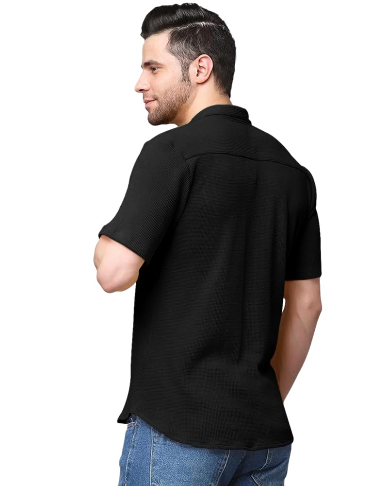 Nobel Monk MenS Solid Casual Shirt |Half Sleeve | Regular Fit |Stylish Shirt For Men