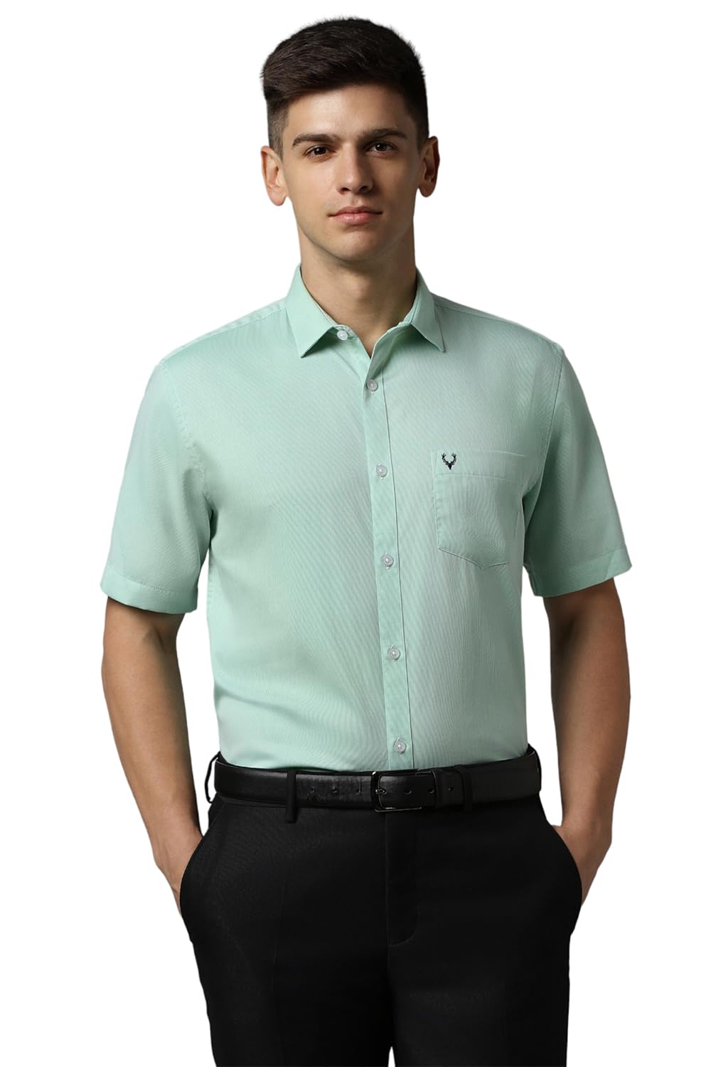 Allen Solly Men Slim Fit Formal Cotton Half Sleeve Short Sleeve Shirt