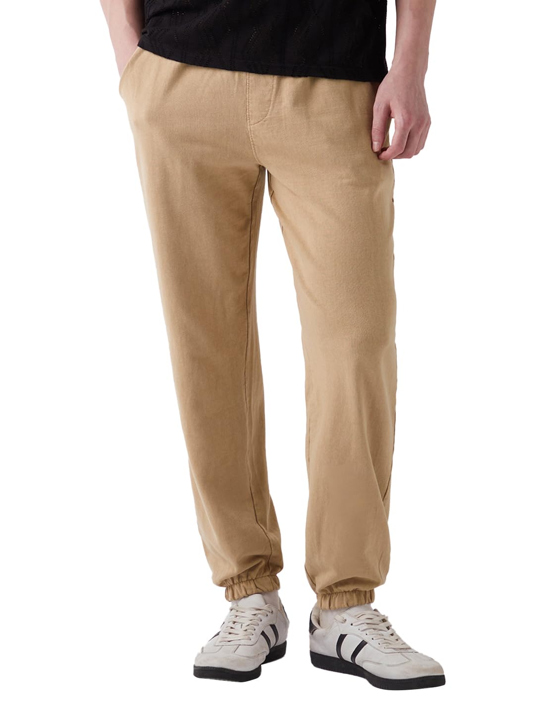 Bewakoof Air 1.0 Mens Solid Oversized Fit Terry Acid Wash Joggers_646426_Brown_XL