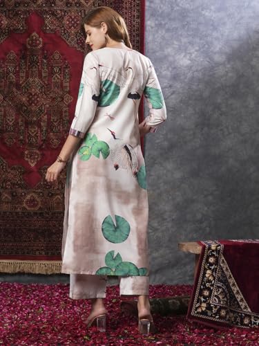 ANNI DESIGNER Women Cotton Blend Kurta With Palazzo Co-Ord Set