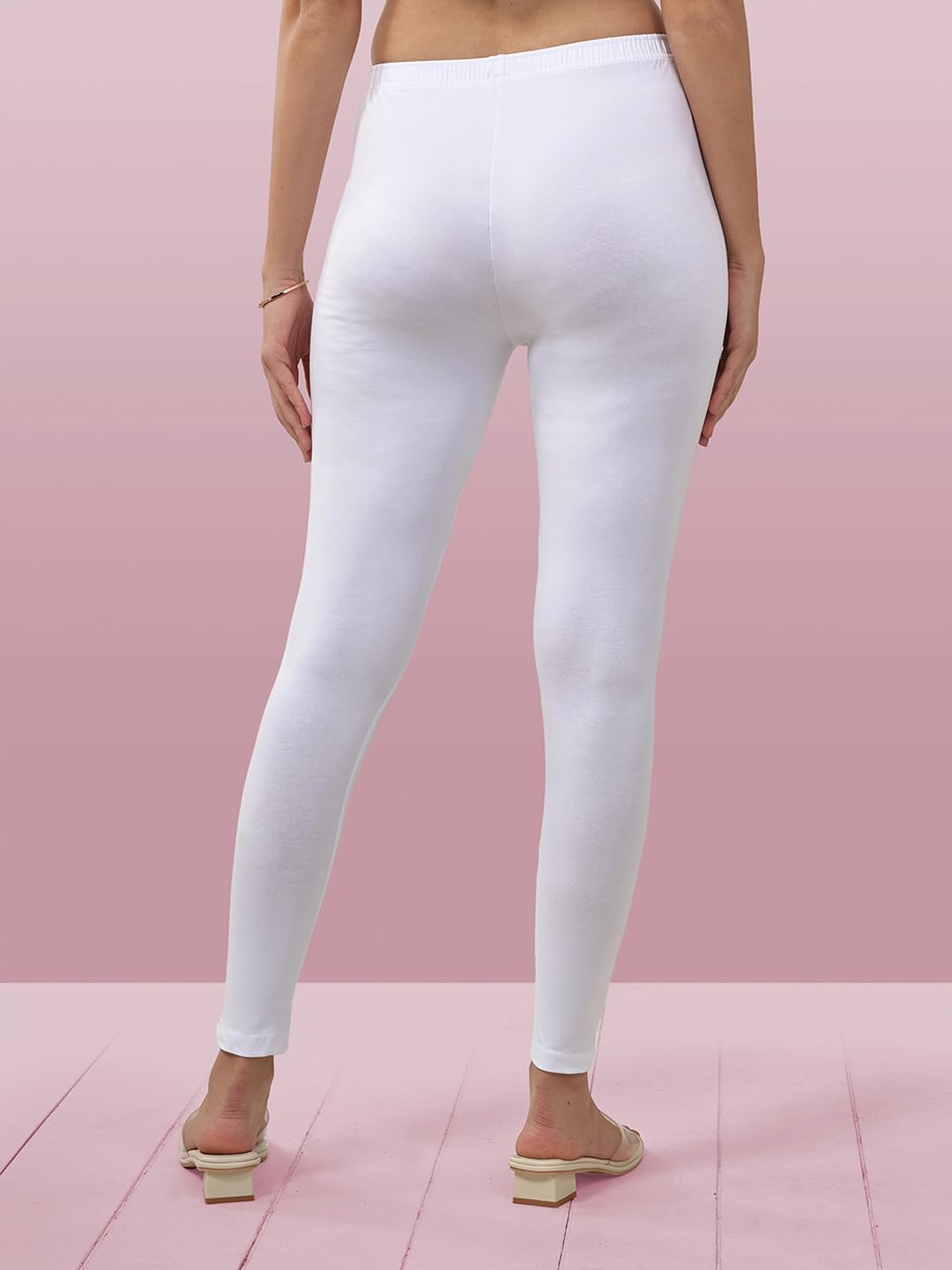 Lyra Women Solid Premium Cotton Ankle length Leggings | Mid-Waist | Fashionwear