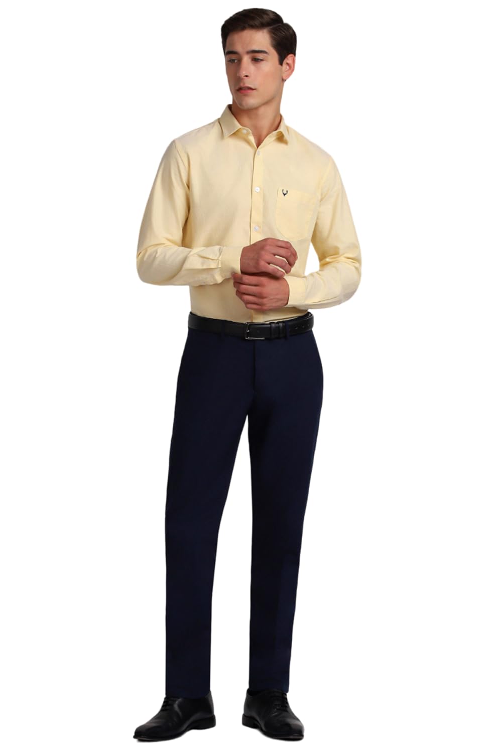Allen Solly Men Slim Fit Solid Formal Cotton Full Sleeve Shirt