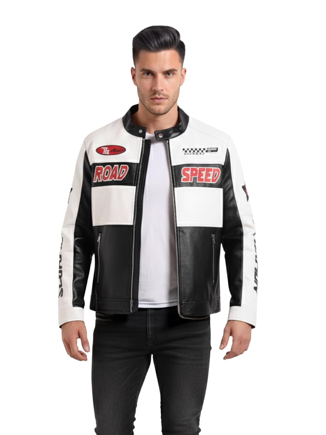The Indian Garage Co Mens Slim Fit Long Sleeves High Neck Collar Embroidered Jacket