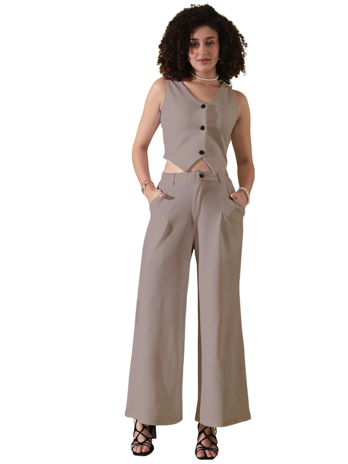 Selvia WomenS Co-Ords Set|Lycra Top And Trouser Set|Casual Co-Ords Set For Women|Two Piece Co-Ord Set|Top & Pant Set(640Ctk1128