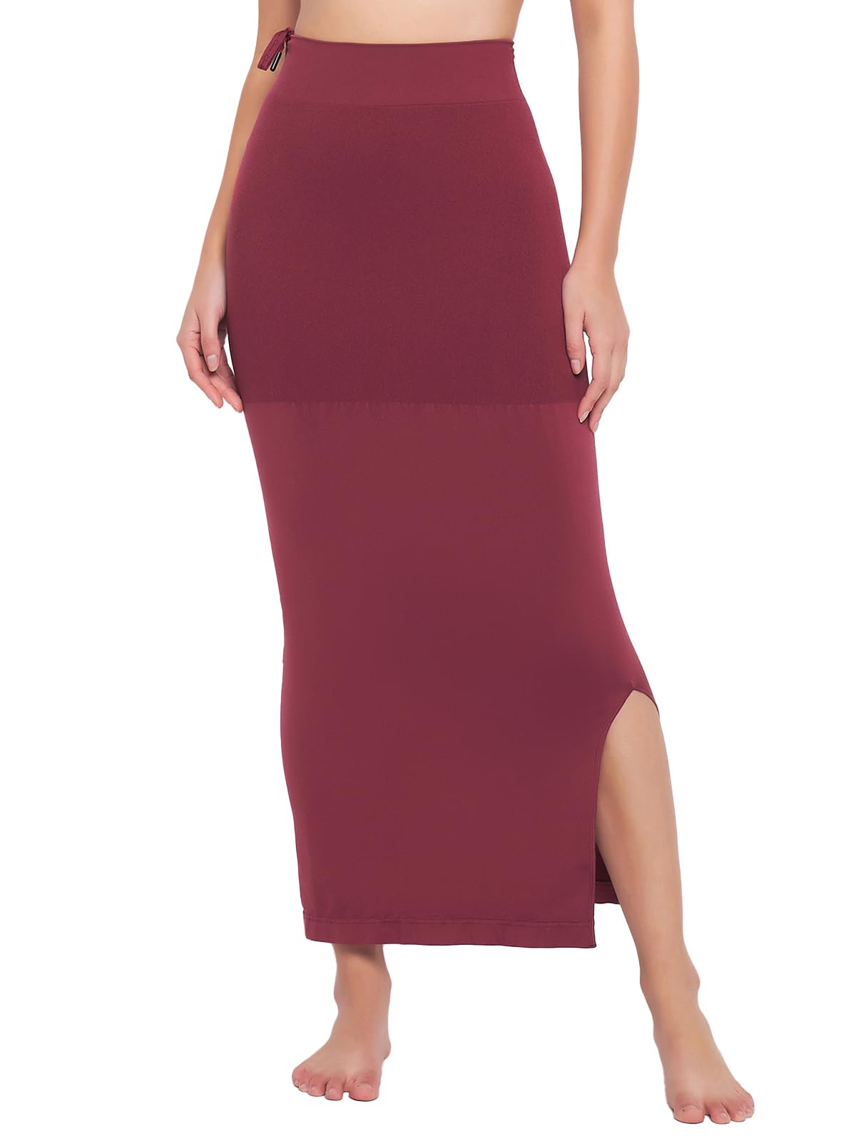 Clovia WomenS Petticoat Style Saree Shapewear With Drawstring/Naada (Sw0048P09_Dark Maroon_Xl)
