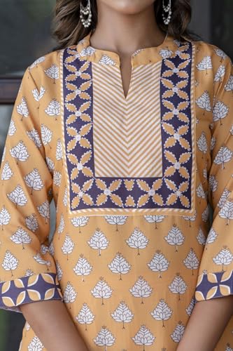 LookMark Women Printed Cotton Blend Straight Kurta Afghani Pant Dupatta Set - Ethnic Elegance Embodied | Perfect Fusion of Tradition and Style
